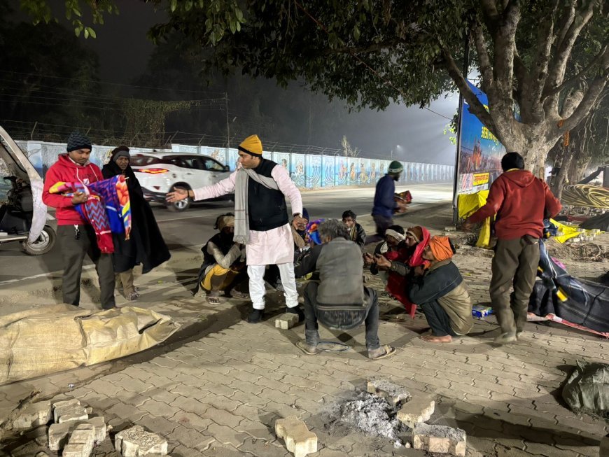 प्रयागराज में हाड़ कंपाने वाली ठंड, समाजसेवी कर रहे मदद