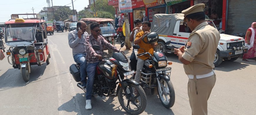 अम्बेडकरनगर में सघन वाहन चेकिंग अभियान: 7 दिन में 1050 चालान, 45 वाहन सीज