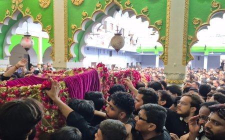 अली असग़र के झूले और अली अकबर के ताबूत की ज़ियारत को उमड़ा ग़मगीन सैलाब