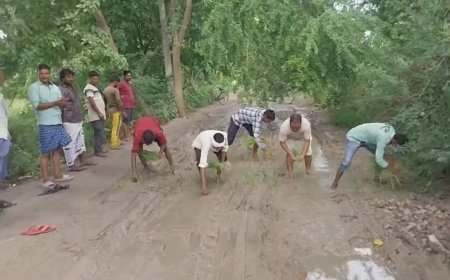दहलवा-हाथ पाकड़ मार्ग की बदहाली पर हंगामा, किसान त्रस्त, जनप्रतिनिधियों पर उठे सवाल