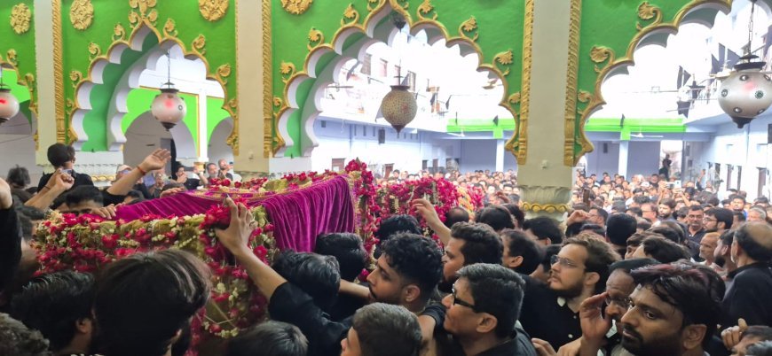 अली असग़र के झूले और अली अकबर के ताबूत की ज़ियारत को उमड़ा ग़मगीन सैलाब
