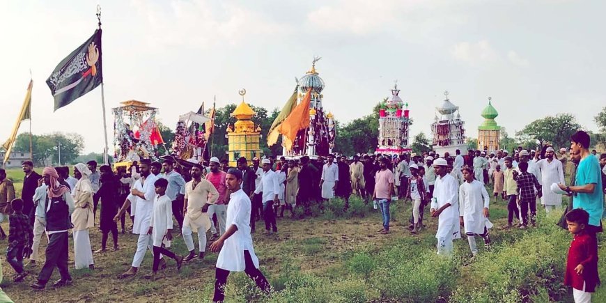 नवीं की रात से कर्बला तक: आस्था के कारवां ने निभाई हुसैनी रस्म