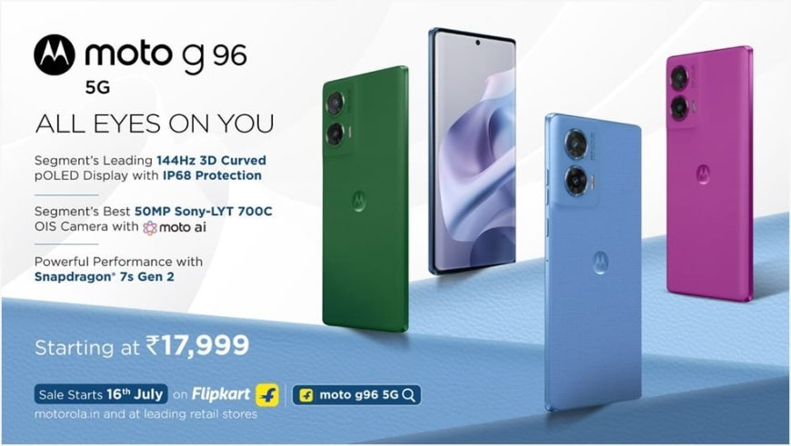 मोटोरोला ने लॉन्च किया मोटो G96 5G, 144Hz कर्व्ड डिस्प्ले और 50MP OIS कैमरे के साथ