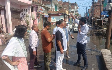 बाढ़ प्रभावित इलाकों का दौरा, नगर आयुक्त ने दिए सफाई के निर्देश