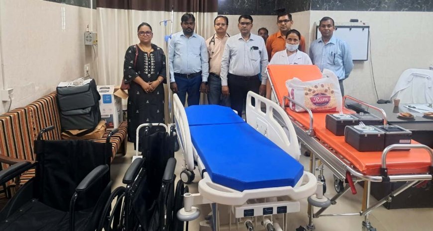 JP Healthcare सर्विस ने मुरारी लाल चेस्ट अस्पताल को उपकरण दिए दान