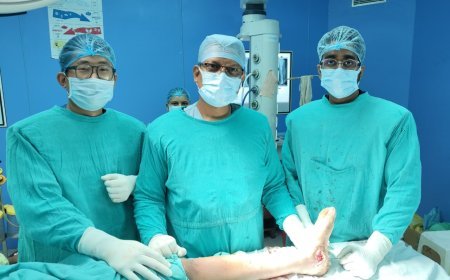 एसआरएन हॉस्पिटल में 25 वर्षीय अंकित के पैर का आपरेशन सफल
