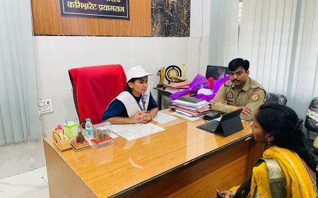 कक्षा 9 की छात्रा बनी एक दिन की थाना प्रभारी , जनसुनवाई कर किया परिसर का निरीक्षण