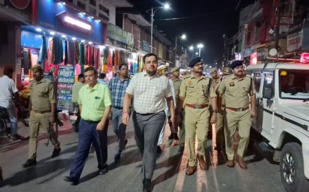 Mission Shakti 5.0  अभियान के तहत टांडा में फ्लैग मार्च, शांति व महिला सुरक्षा पर जोर