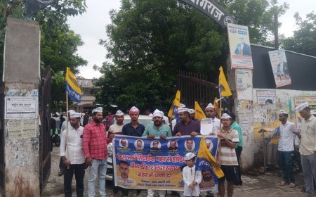 नहर में पानी की समस्या को लेकर आप ने  पैदल मार्च निकाला 