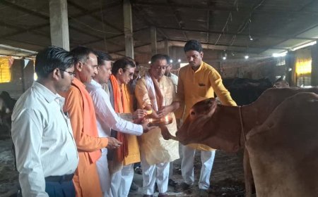 जलालपुर में गोवर्धन पूजा पर गौ पूजन: गौ संरक्षण का हुआ आह्वान