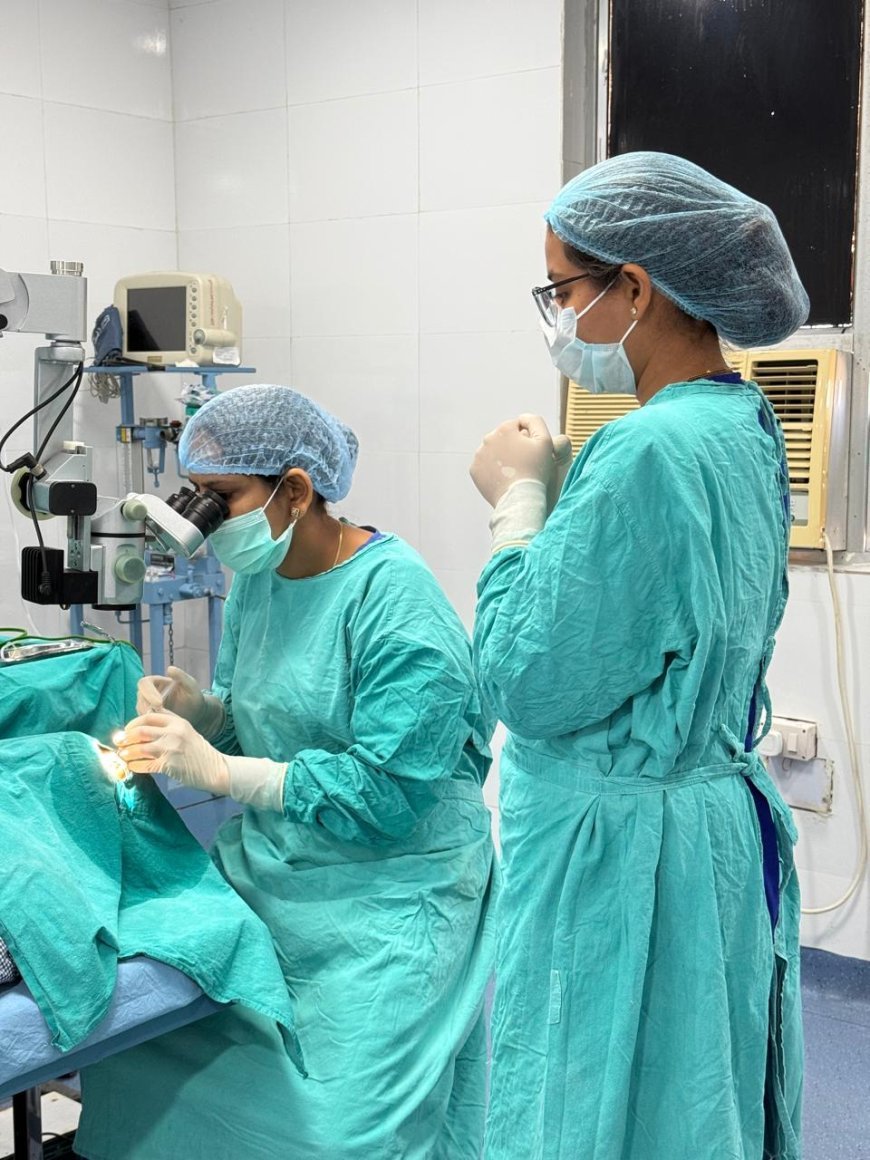 केएम हॉस्पिटल में चल रहे निःशुल्क नेत्र रोग शिविर में मरीज हो रहे है लाभान्वित 