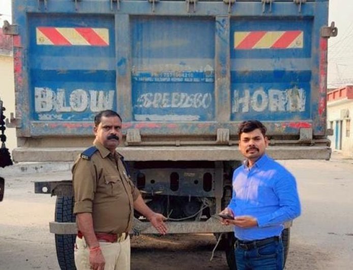 बिना नंबर प्लेट के दौड़ रहे 64 भारी वाहनों पर हुई कार्यवाही