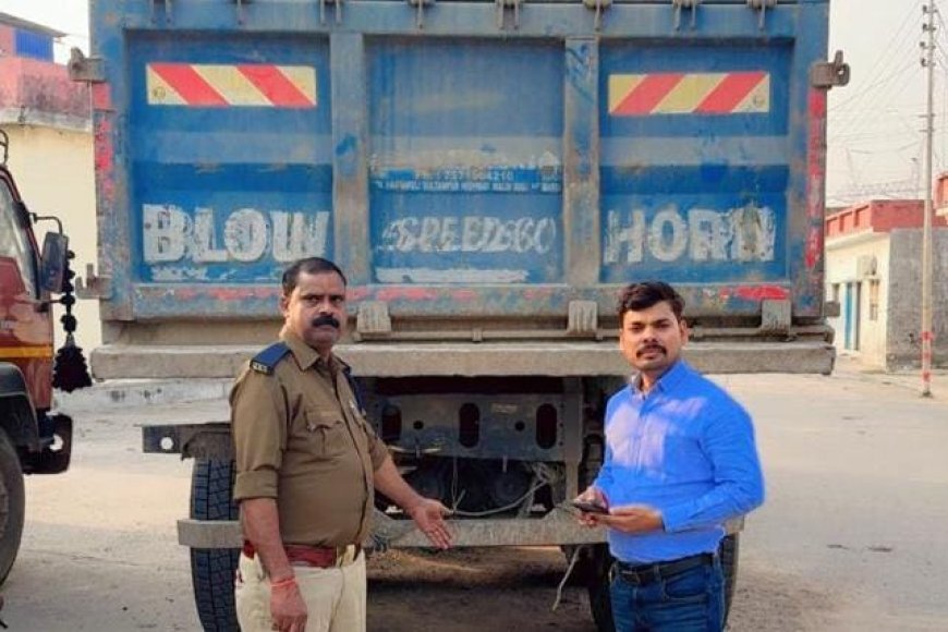 बिना नंबर प्लेट के दौड़ रहे 64 भारी वाहनों पर हुई कार्यवाही