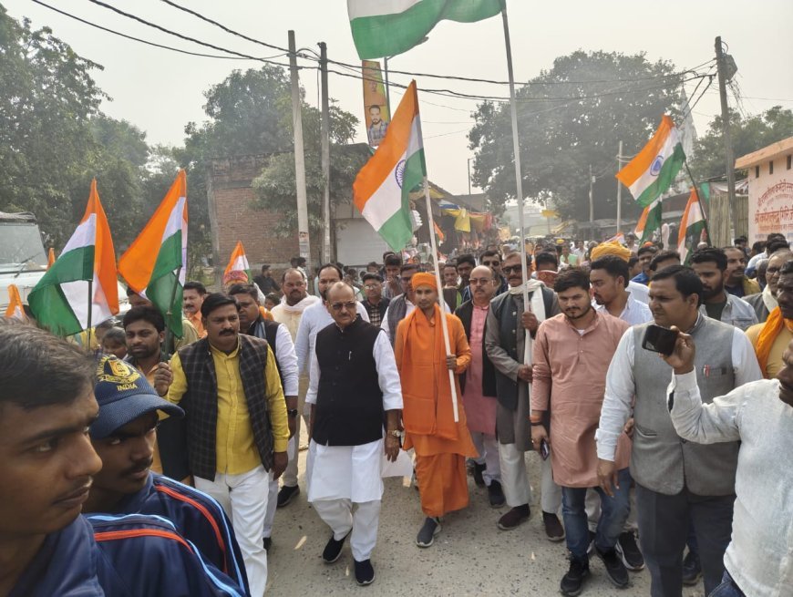 सरदार पटेल की 150वीं जयंती पर बलिया के रसड़ा में विशाल पदयात्रा