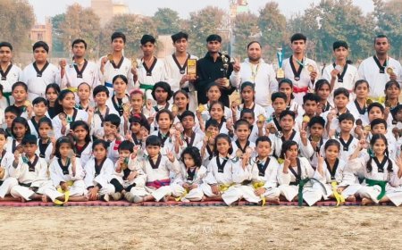 विष्णु भगवान पब्लिक स्कूल, झलवा को इंटर स्कूल ताइक्वांडो में दोहरी सफलता