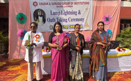 सेवा और समर्पण का संकल्प: चरक-सुरूचि में 'लैंप लाइटिंग' समारोह