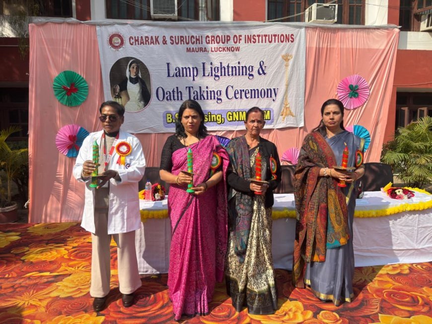 सेवा और समर्पण का संकल्प: चरक-सुरूचि में 'लैंप लाइटिंग' समारोह