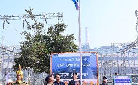 NTPC Tanda : सुरक्षा शपथ के साथ एनटीपीसी टांडा का 26वाँ स्थापना दिवस मनाया गया