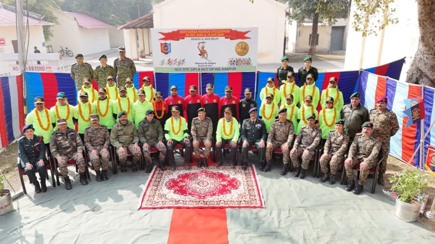 कानपुर में गूँजा 'शौर्य के कदम, क्रांति की ओर'; वीर बिरसा मुंडा साइक्लोथॉन टीम का सैन्य सम्मान के साथ भव्य स्वागत