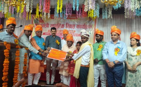 मुख्यमंत्री सामूहिक विवाह योजना के तहत 138 जोड़े परिणय सूत्र में बंधे, उमड़ा जनसैलाब