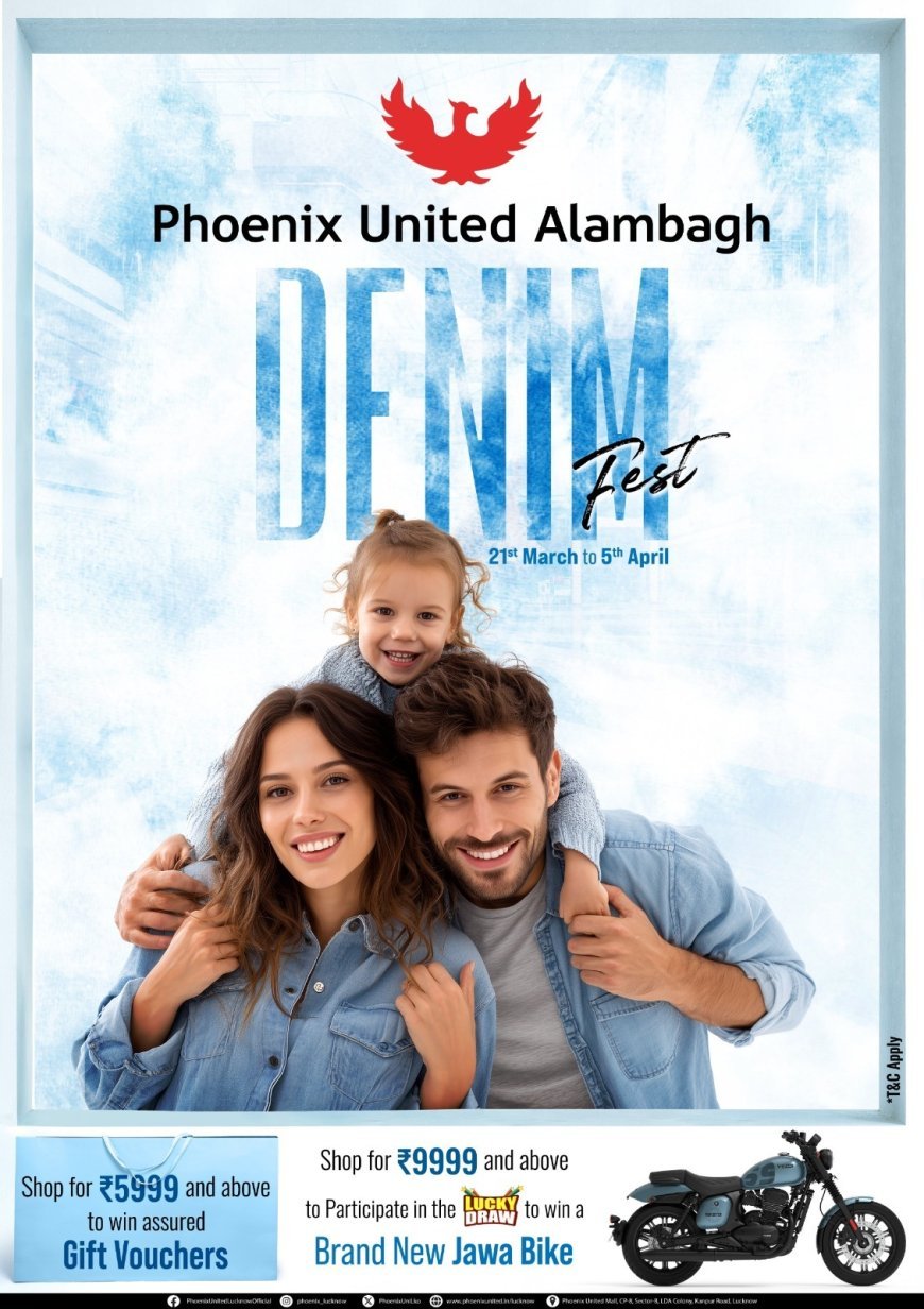 लखनऊ के फीनिक्स यूनाइटेड में 'डेनिम फेस्ट' की धूम: शॉपिंग पर इनामों की बौछार, जावा बाइक जीतने का मौका