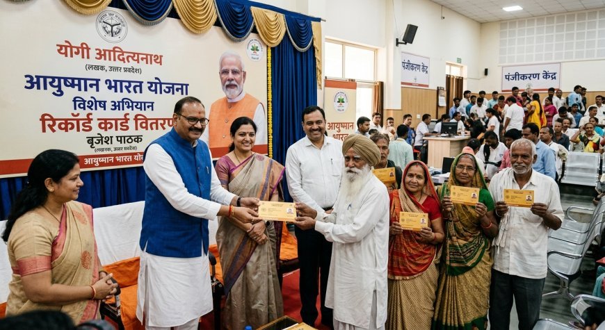 उत्तर प्रदेश में आयुष्मान कार्ड का नया कीर्तिमान: विशेष अभियान के तहत 19.81 लाख से अधिक कार्ड जारी