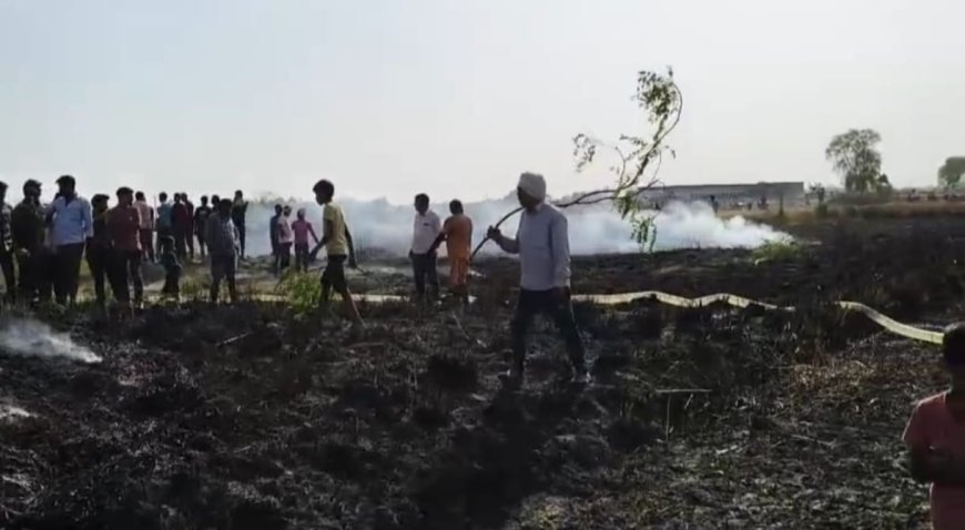 कुंडा में बिजली की चिंगारी ने बरपाया कहर: शॉर्ट सर्किट से 20 बीघा गेहूं की फसल जलकर राख