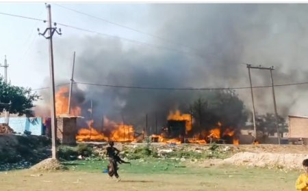 कौशाम्बी: हिसामपुर गाँव में आग का तांडव, आधा दर्जन घर राख; शादी की खुशियाँ मातम में बदलीं