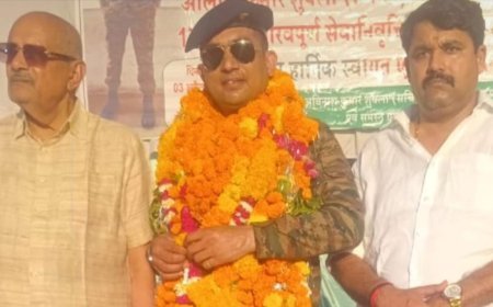 तिरंगा यात्रा से गूंजा बाघराय: सेवानिवृत्त फौजी आलोक शुक्ल के स्वागत में उमड़ा जनसैलाब