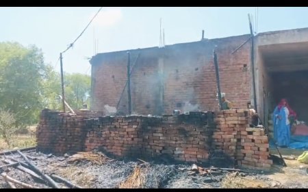 कौशाम्बी: शॉर्ट सर्किट से धधका घर, दमकल की मुस्तैदी से खाक होने से बचे गेहूं के तैयार खेत