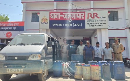 मथुरा में पेट्रोल के 'काले खेल' का अंत: ढाबे पर पेट्रोल चोरी और मिलावट करने वाले गिरोह के 5 गुर्गे गिरफ्तार