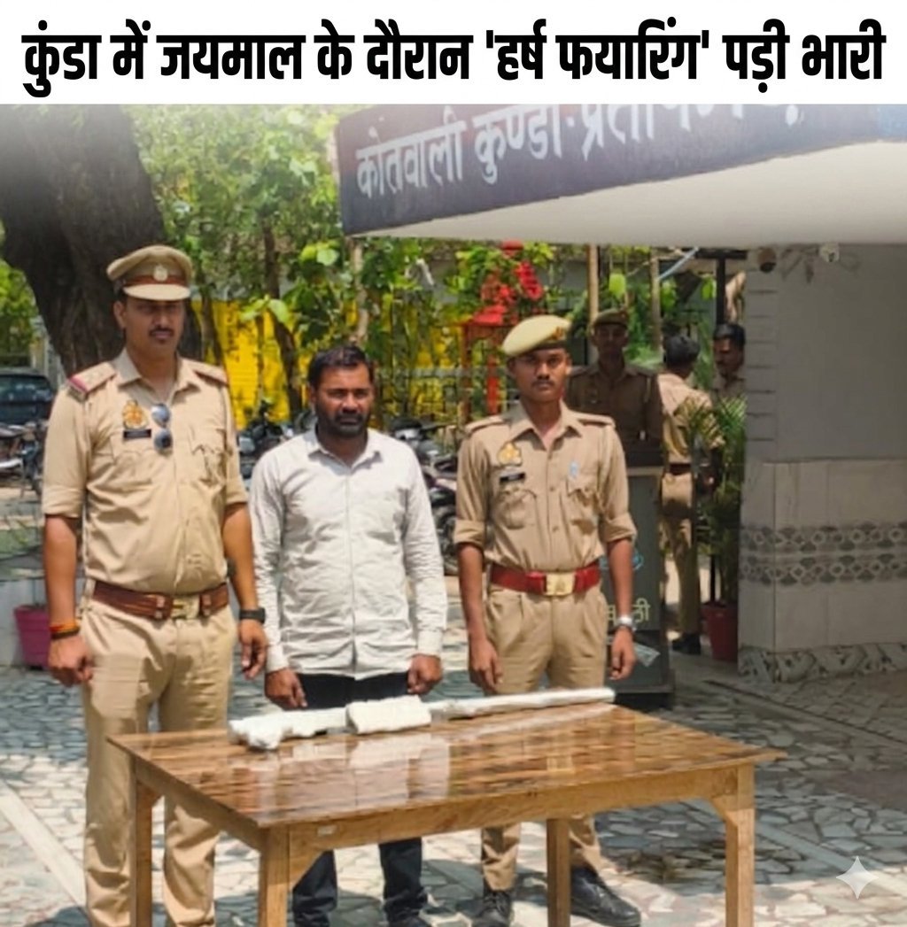 कुंडा में जयमाल के दौरान 'हर्ष फायरिंग' पड़ी भारी: गनर गिरफ्तार, लाइसेंसी बंदूक और कारतूस बरामद