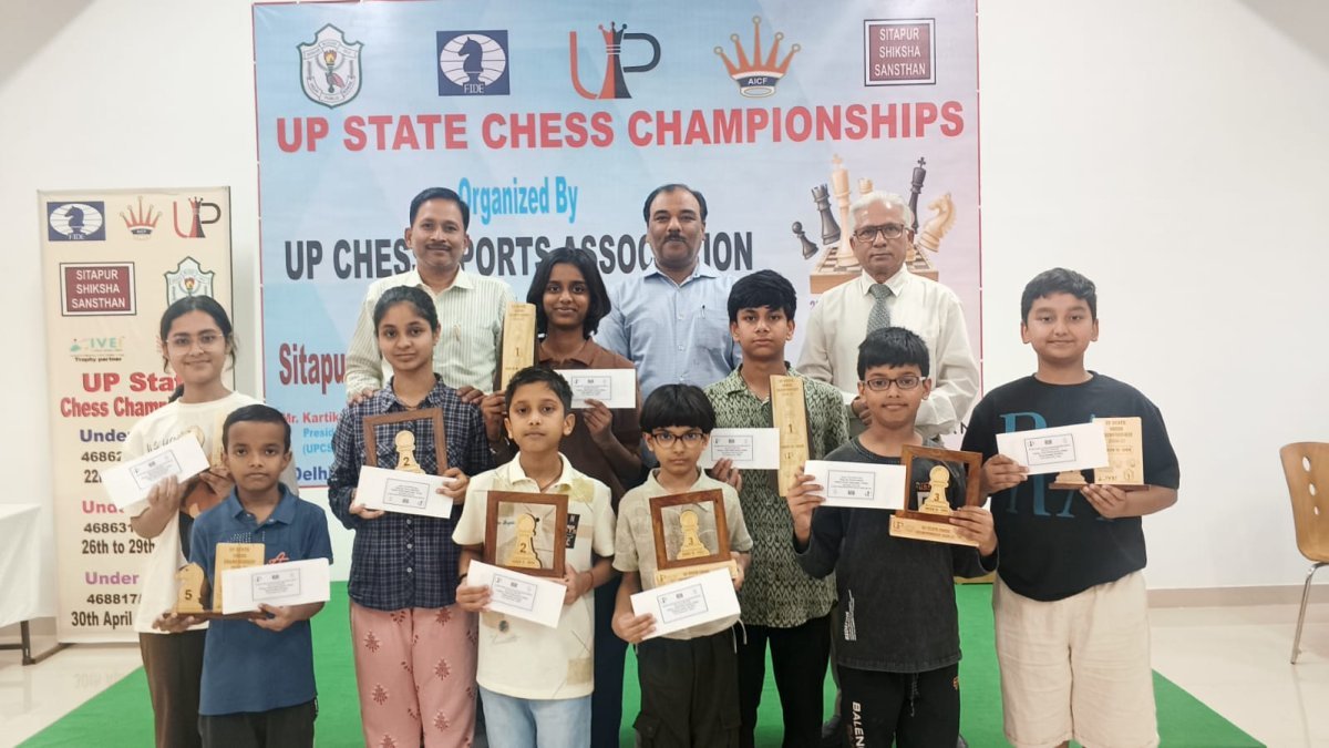 सीतापुर में शतरंज का संग्राम: विधि और पर्व बने यूपी के नए चेस चैंपियन, नेशनल के लिए टिकट पक्का