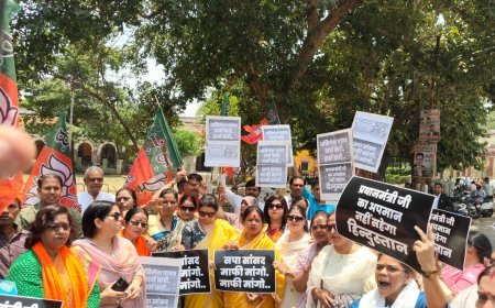 प्रयागराज: पीएम पर अभद्र टिप्पणी को लेकर भड़के भाजपाई, जिलाधिकारी आवास पर जोरदार प्रदर्शन और नारेबाजी