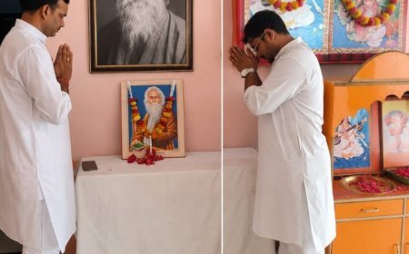 श्रद्धांजलि: सरस्वती विद्या मंदिर में मनाई गई गुरुदेव रवींद्रनाथ टैगोर की जयंती