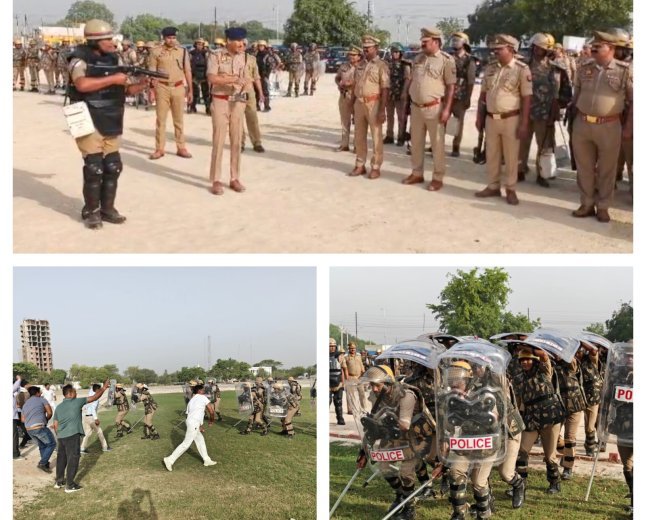 उपद्रवियों को कौशाम्बी पुलिस का कड़ा संदेश: एसपी सत्य नारायण बोले- 'हुड़दंग किया तो खैर नहीं', बलवा ड्रिल में दिखा खाकी का दम