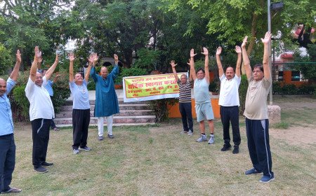 International Yoga Day : परमहंस जनकल्याण समिति के नेतृत्व में जुटे लोग, सामूहिक योगाभ्यास से दिया निरोग रहने का संदेश
