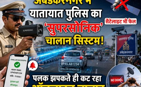 अंबेडकरनगर में यातायात पुलिस का 'सुपरसोनिक' चालान सिस्टम! पलक झपकते ही कट रहा ऑनलाइन चालान, सैटेलाइट भी फेल