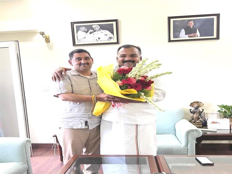 केवल सिंह पठानिया ने तमिलनाडु कांग्रेस अध्यक्ष बी. मणिकम टैगोर से की मुलाकात