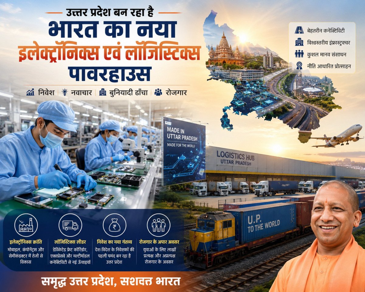 उत्तर प्रदेश बन रहा है भारत का नया इलेक्ट्रॉनिक्स एवं लॉजिस्टिक्स पावरहाउस