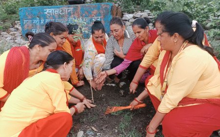 ऋषिकेश: पूर्णानंद घाट पर गूंजा हरित संदेश, गंगा तट को हरा-भरा बनाने के लिए महिलाओं ने संभाली कमान