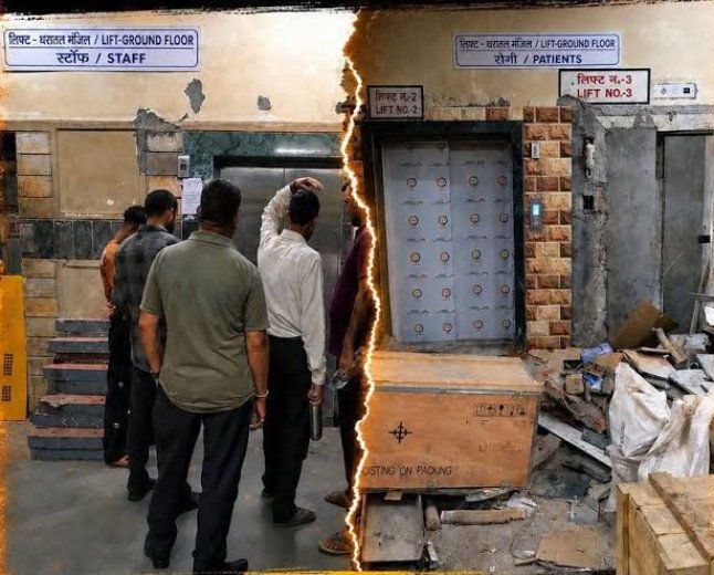 टांडा मेडिकल कॉलेज में लिफ्ट खराब होने से मरीजों को उठानी पड़ रही भारी परेशानी