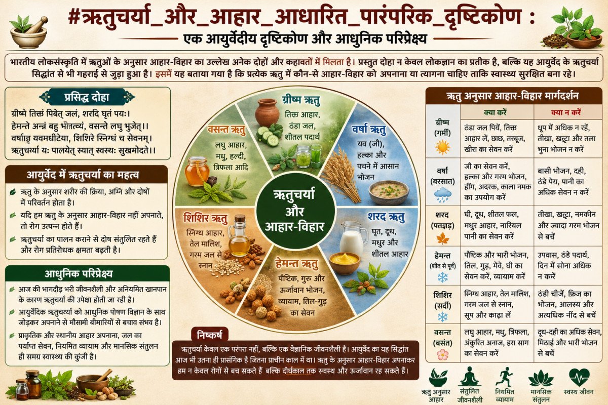 भारतीय लोकसंस्कृति और आयुर्वेद में ऋतु अनुसार आहार-विहार का महत्व