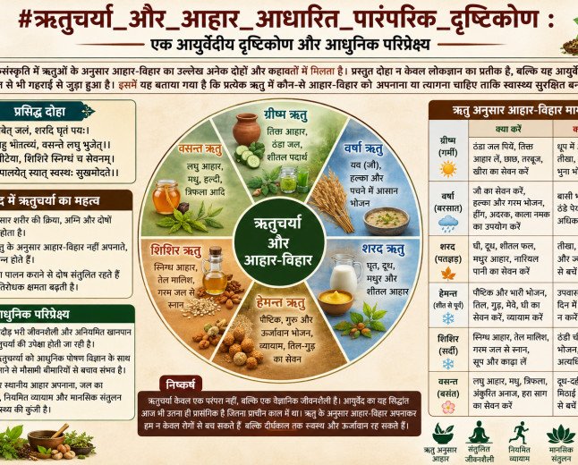 भारतीय लोकसंस्कृति और आयुर्वेद में ऋतु अनुसार आहार-विहार का महत्व
