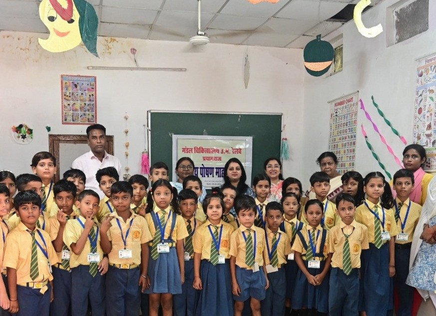 प्रयागराज: 9वें राष्ट्रीय पोषण माह पर बाल वाटिका में पोषण जागरूकता एवं ग्रोथ मॉनिटरिंग कैंप, बच्चों को मिले सेहतमंद रहने के टिप्स