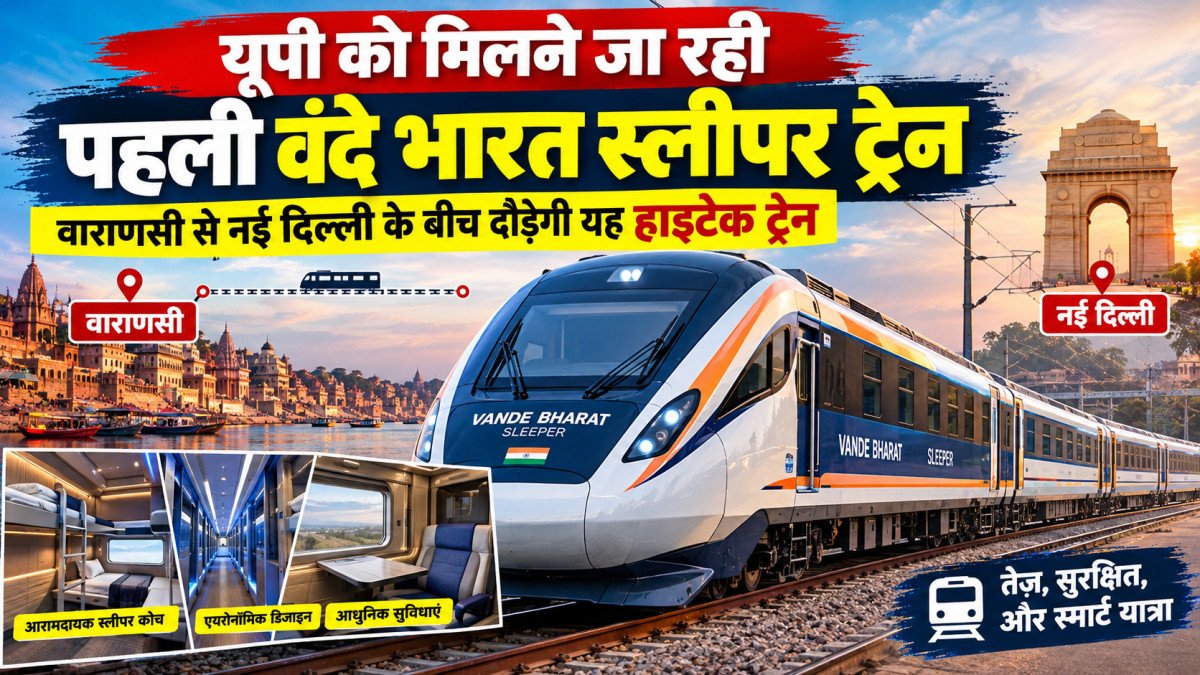 यूपी को मिलने जा रही पहली वंदे भारत स्लीपर ट्रेन, वाराणसी से नई दिल्ली के बीच दौड़ेगी यह हाइटेक ट्रेन