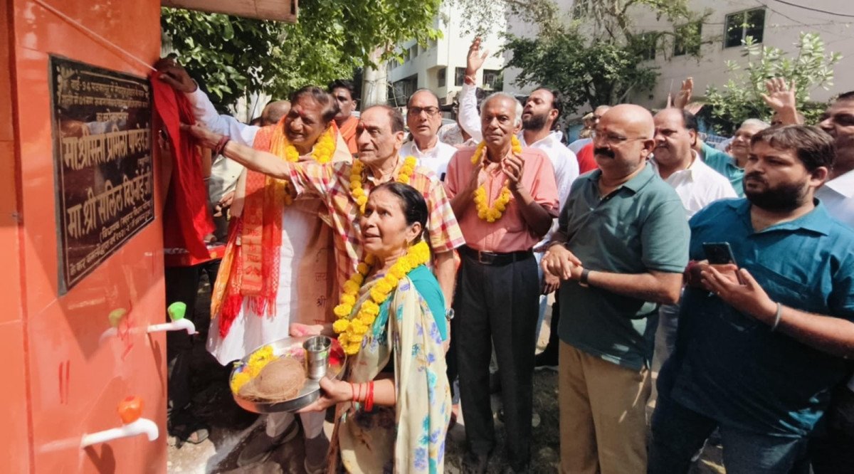 सलिल विश्नोई ने समर्सिबल पंप का किया लोकार्पण: नवरात्र के तीसरे दिन मेघदूत परिसर में मिली सौगात