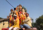 खमसरा में गंगा तट पर बने कृत्रिम सरोवर में धूमधाम से हुआ मां दुर्गा की प्रतिमाओं का विसर्जन