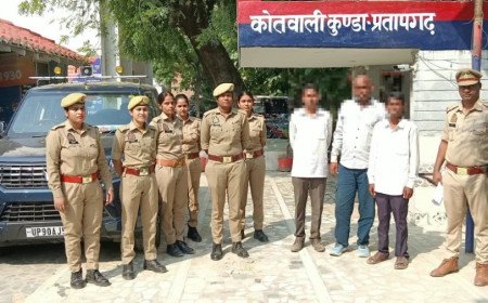 कुंडा में मिशन शक्ति का हंटर: महिलाओं पर अश्लील फब्तियां कसने वाले तीन शोहदे गिरफ्तार, बोलेरो गाड़ी सीज